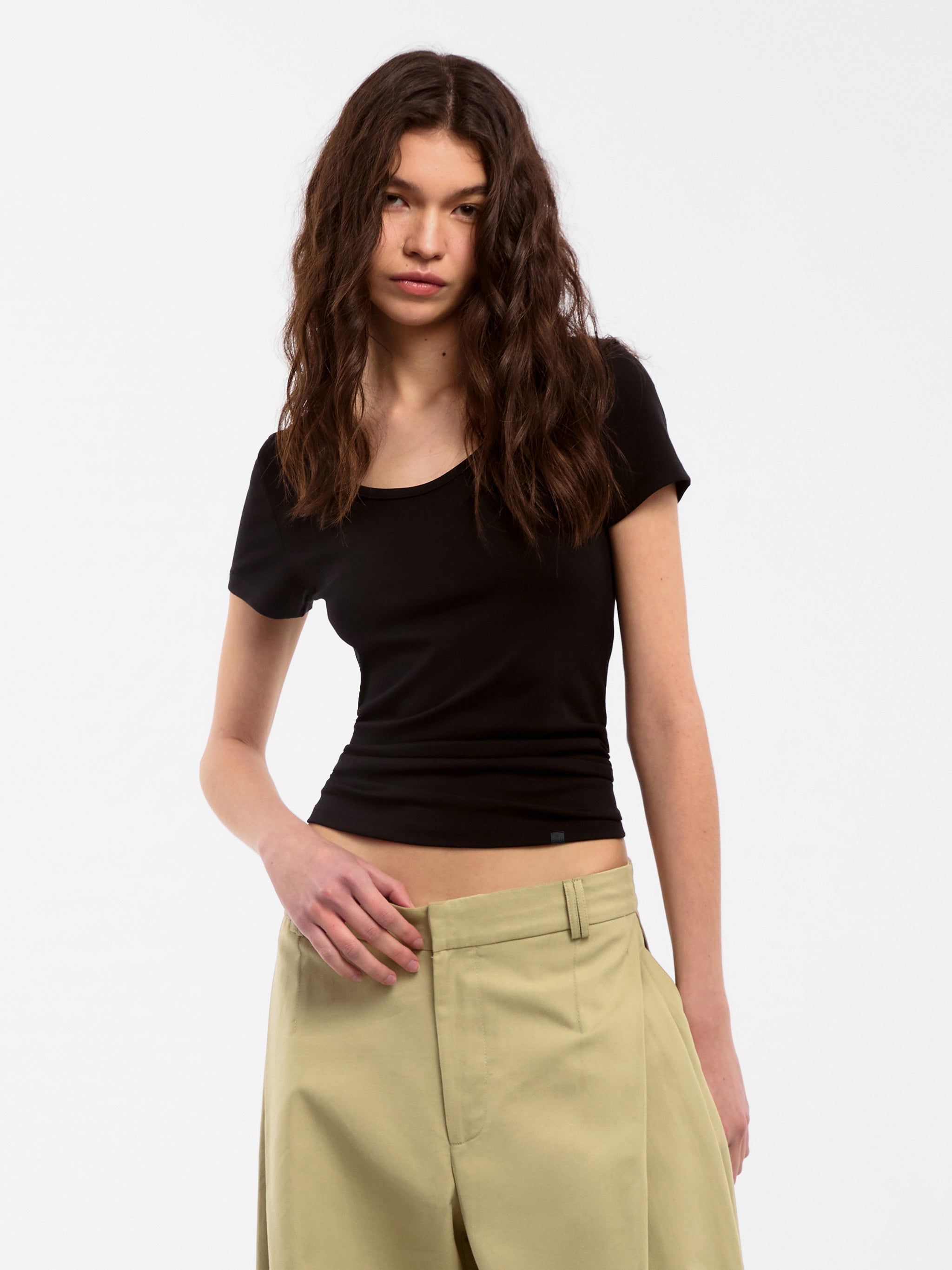 CUBIC Modal Long Slim Fit Crew Neck T-Shirt