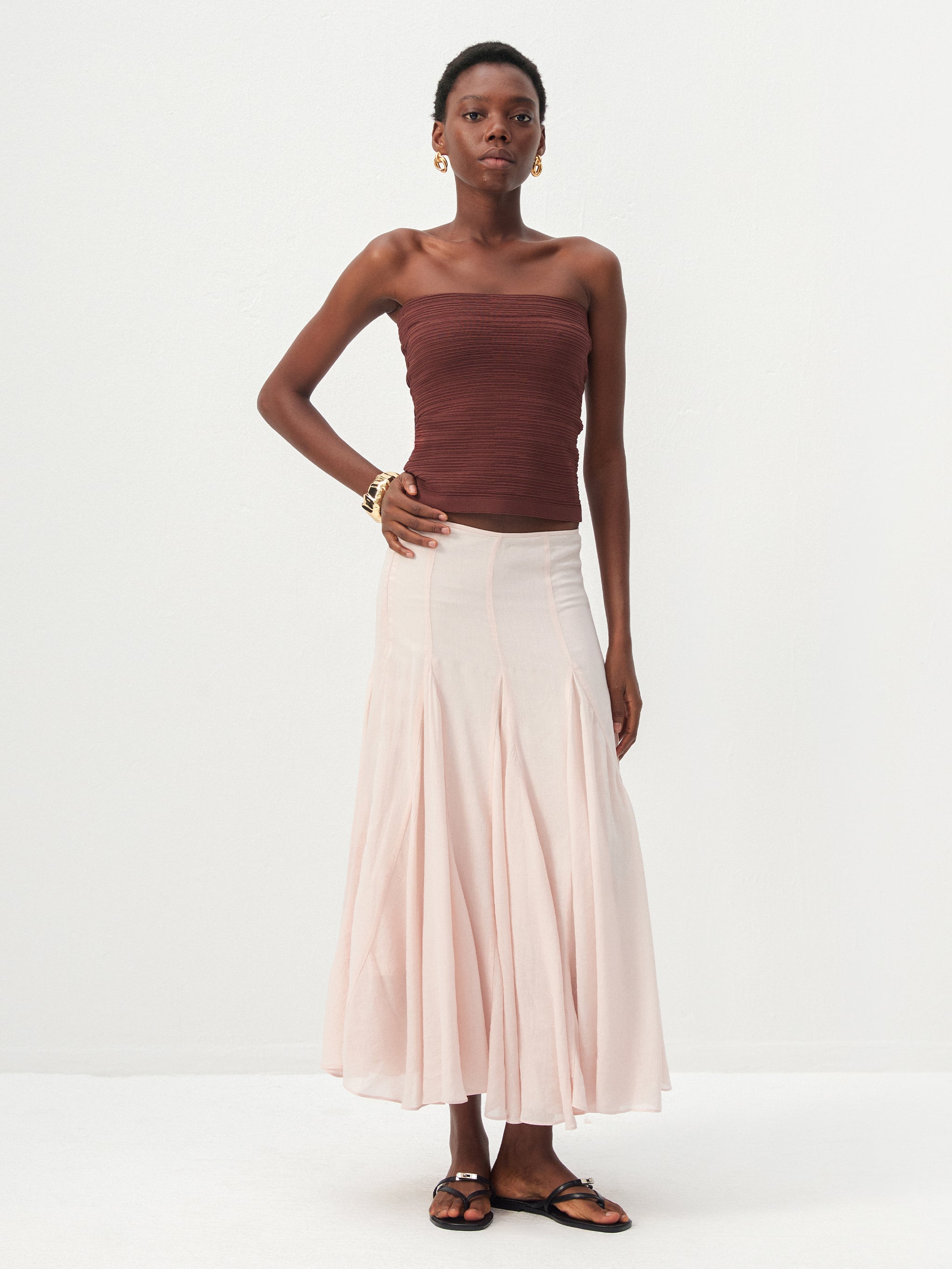 CUBIC Lyocell Flowy Midi Skirt