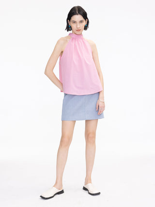 Cut Out Tailored Mini Skirt