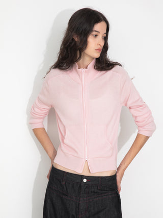 Two-Way Zip Layered Knit Jacket