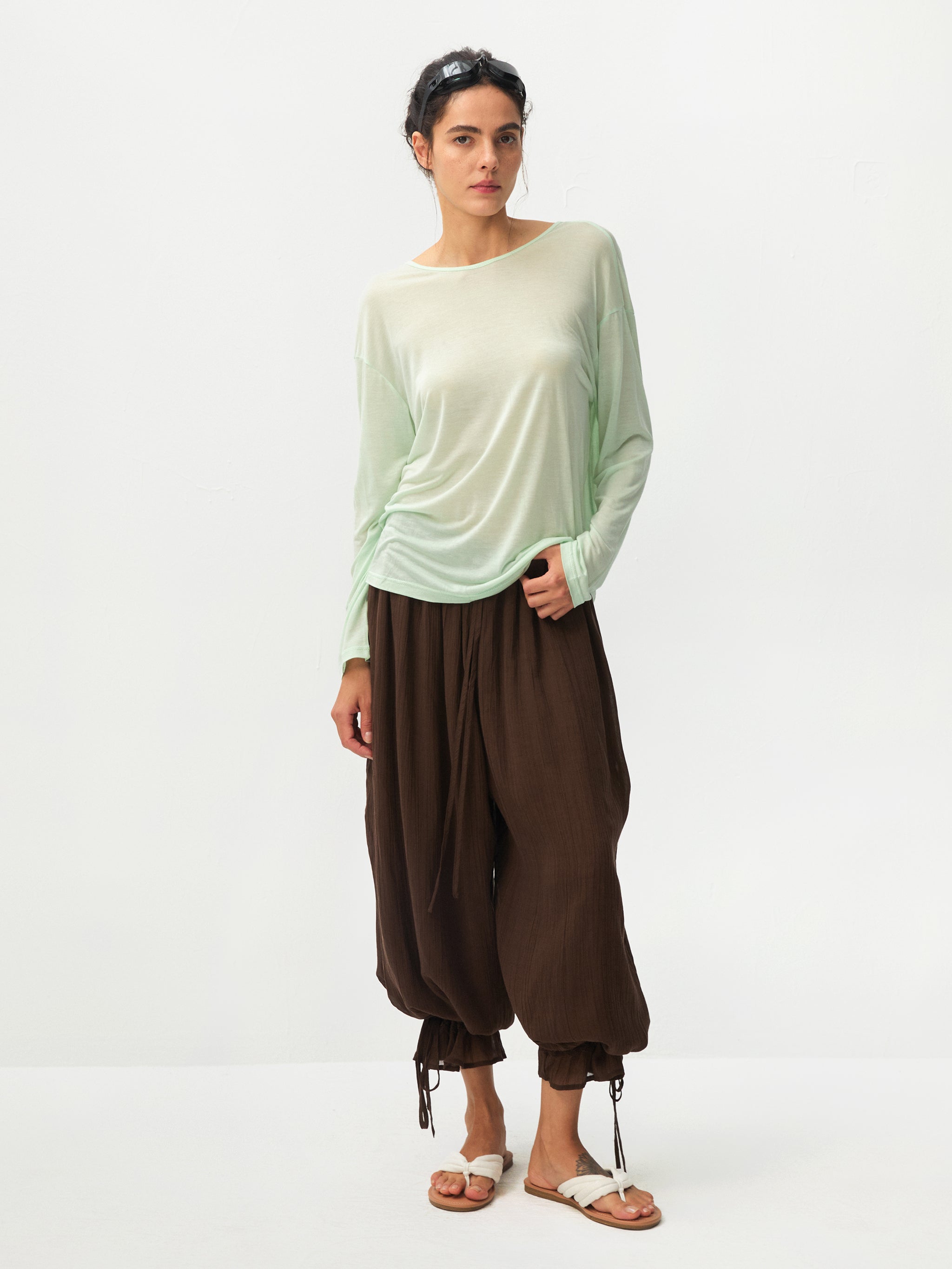 CUBIC Lyocell Sheer Open-Back Top