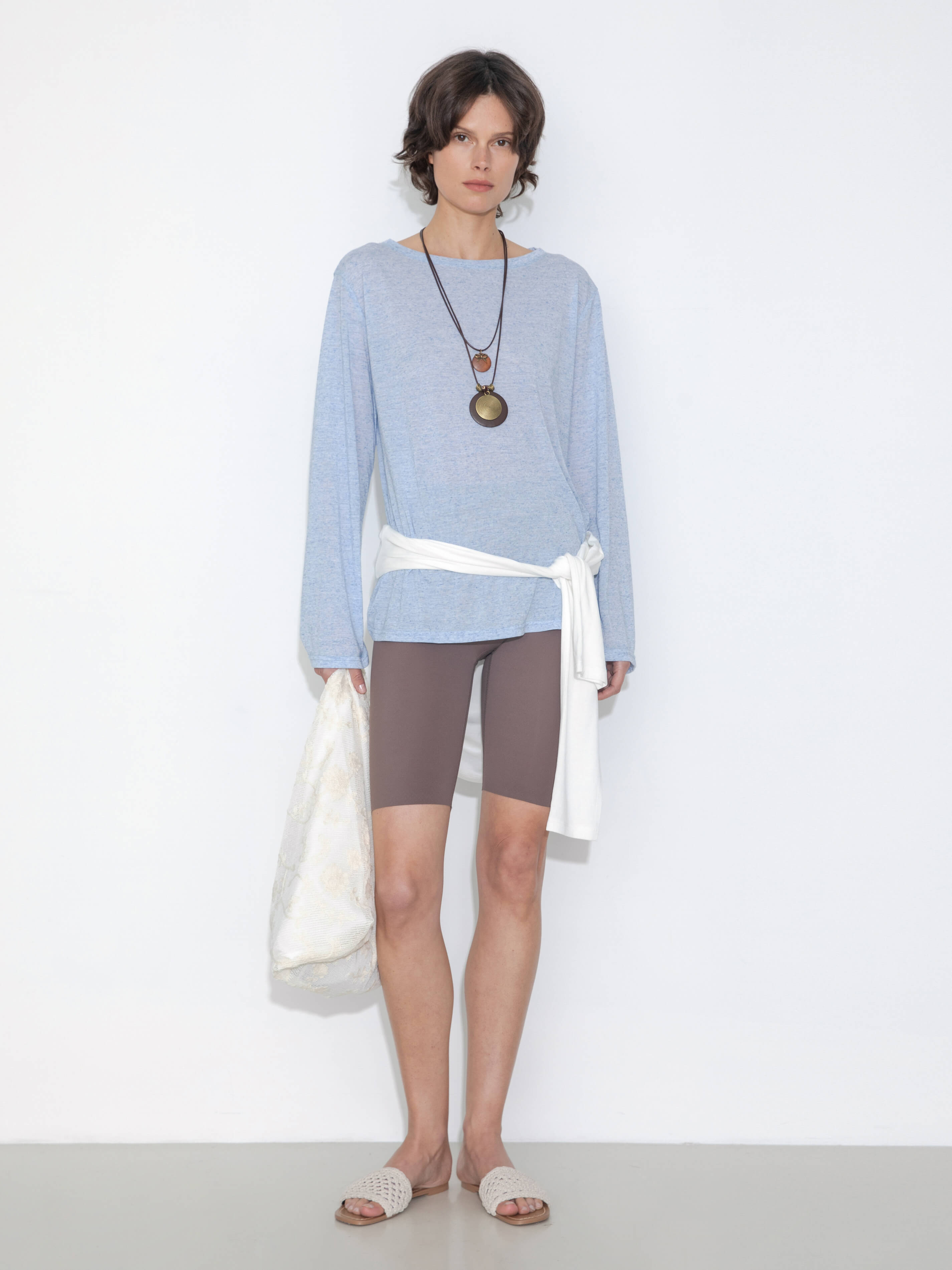 Loose Crew Neck Long Sleeve Knit Top-6