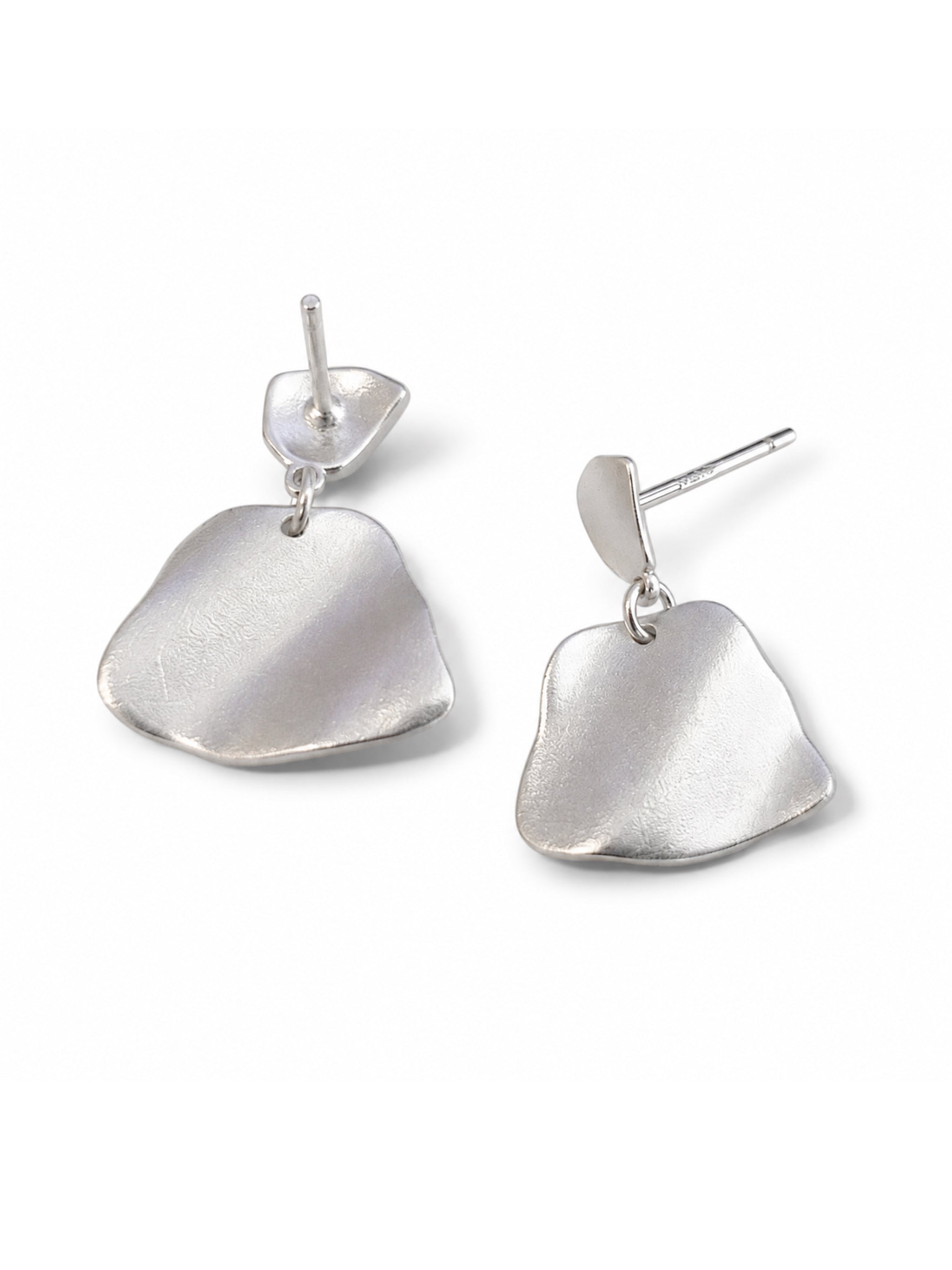 Matte Irregular Disc Drop Earrings-2
