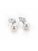 Textured Sheet Pearl Silver Earrings