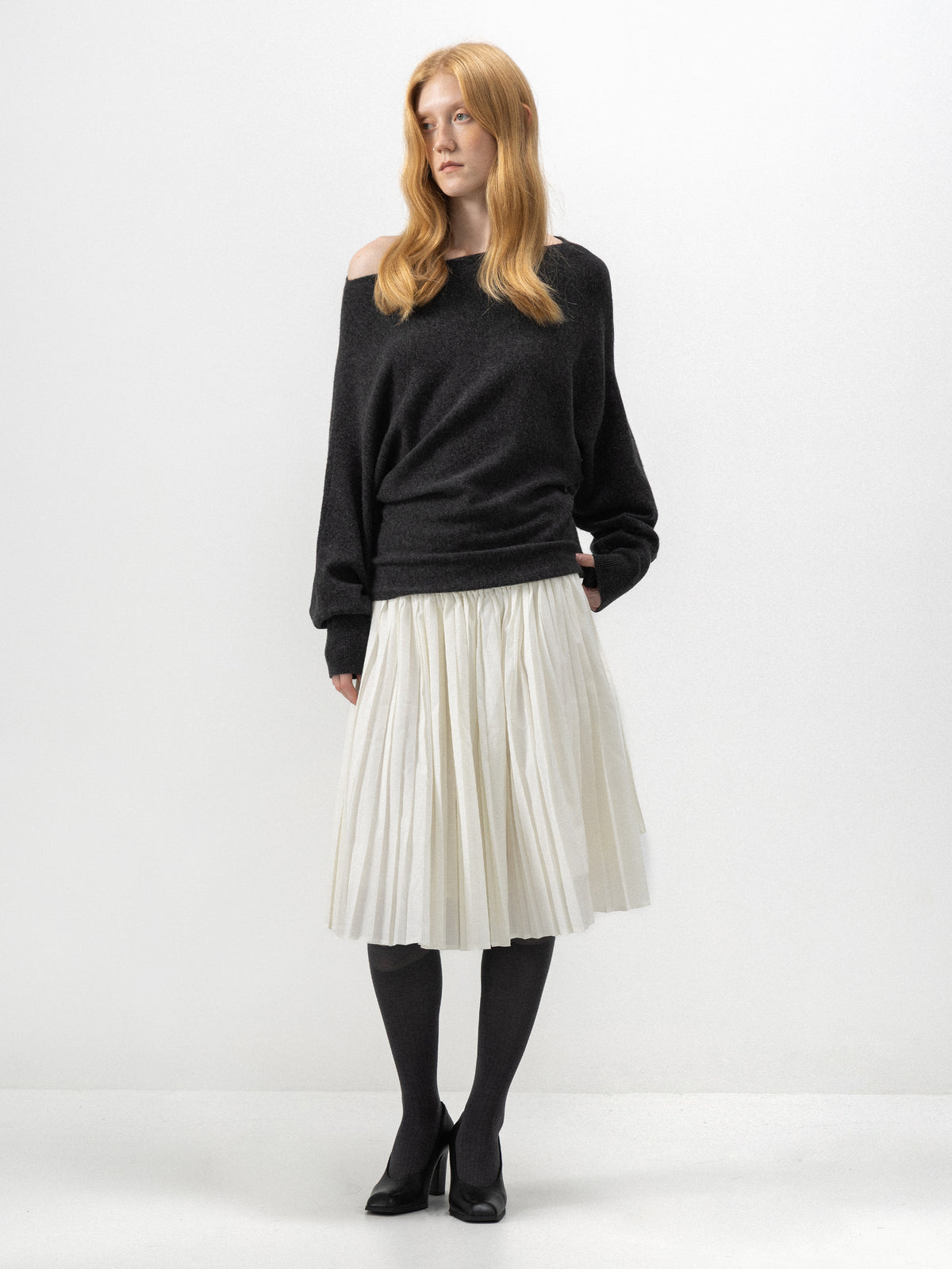 CUBIC Convertible Off-Shoulder Wool-Blend Sweater-1