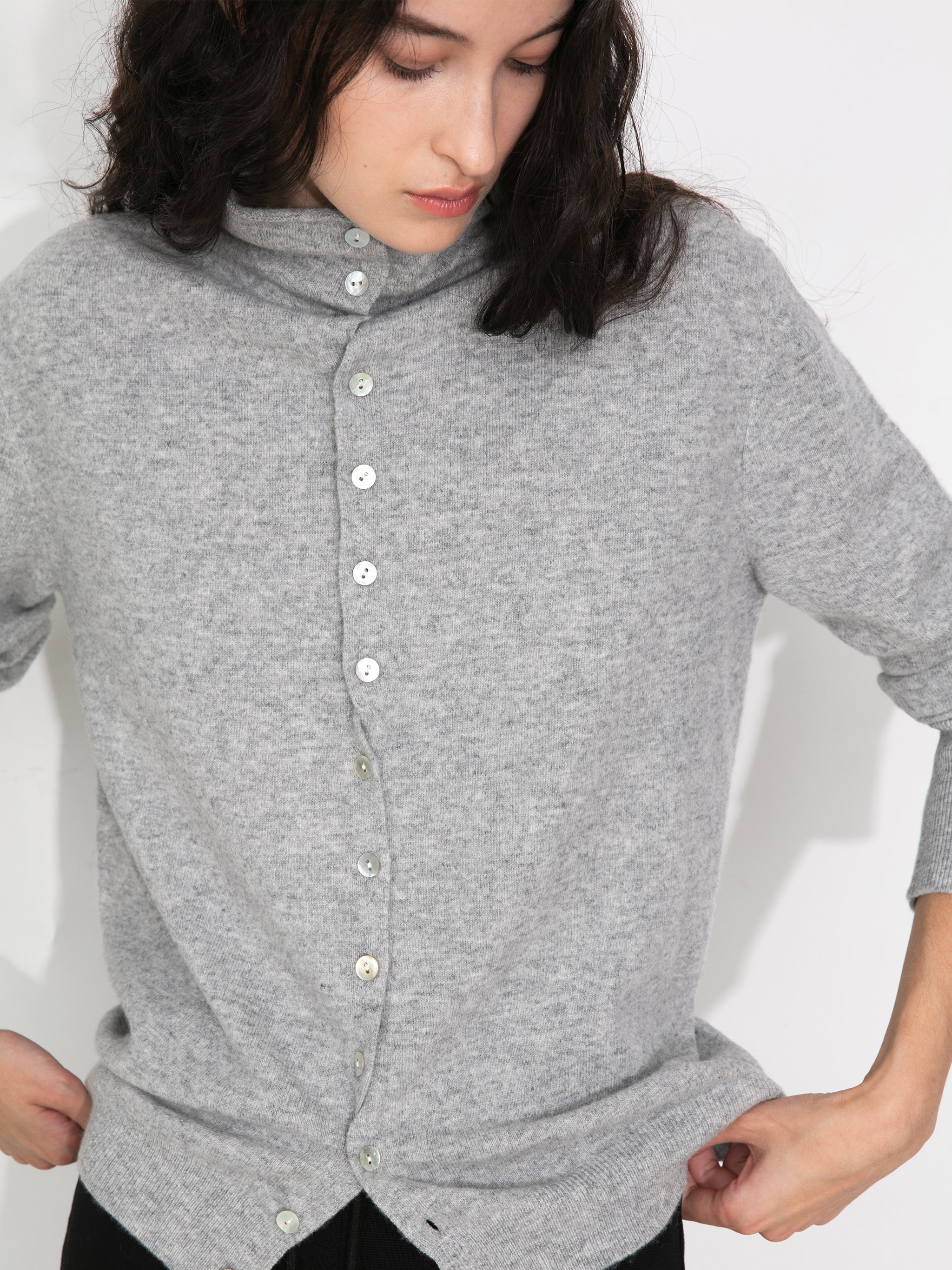 Relaxed Knit Cardigan Jacket in 100% Wool