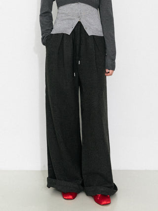Casual Drawstring Loose Straight Pants