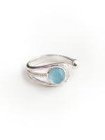 Asymmetric Streamline Aquamarine Ring