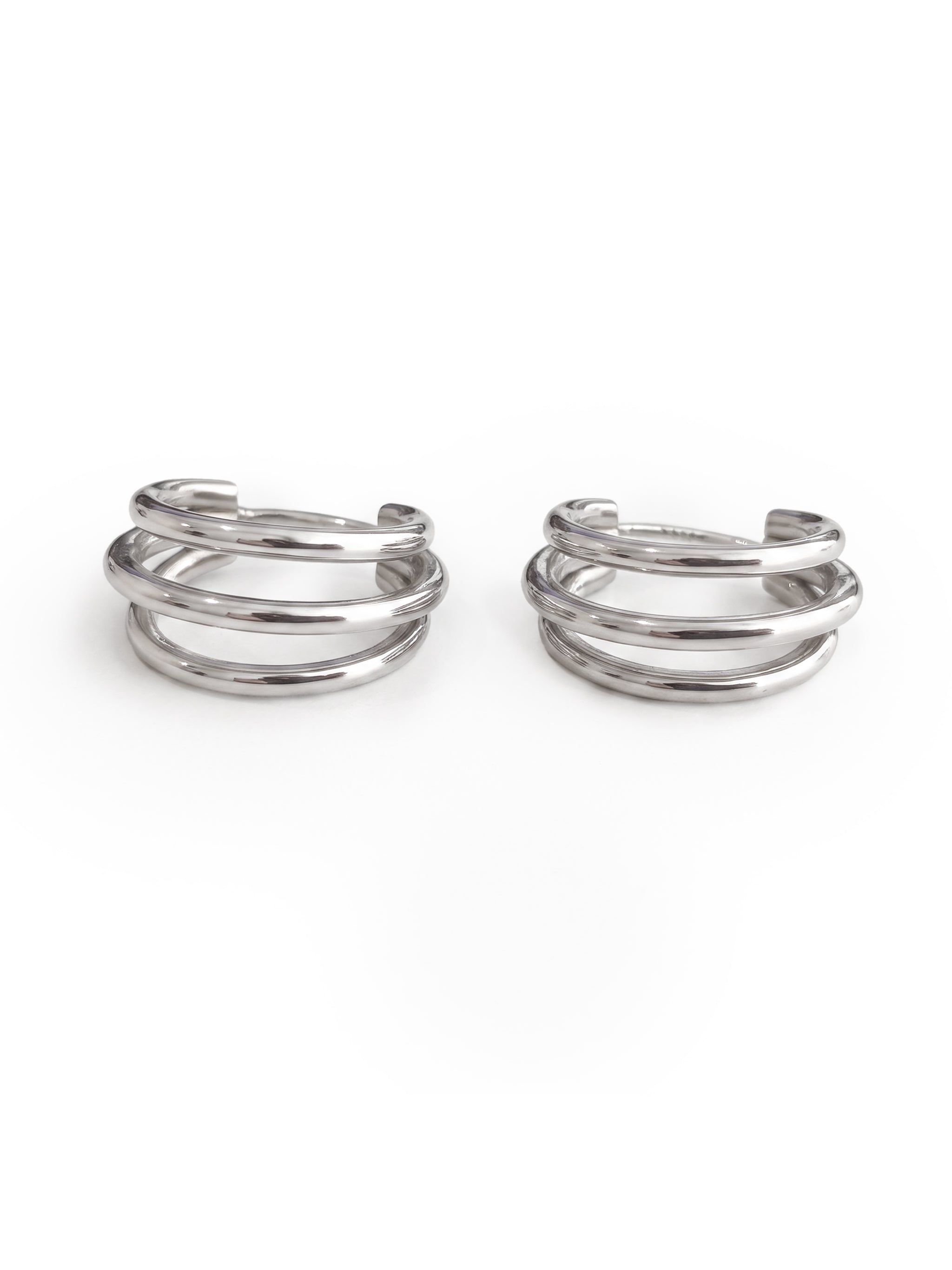 Multi-Layer Open C Hoop Earrings-2