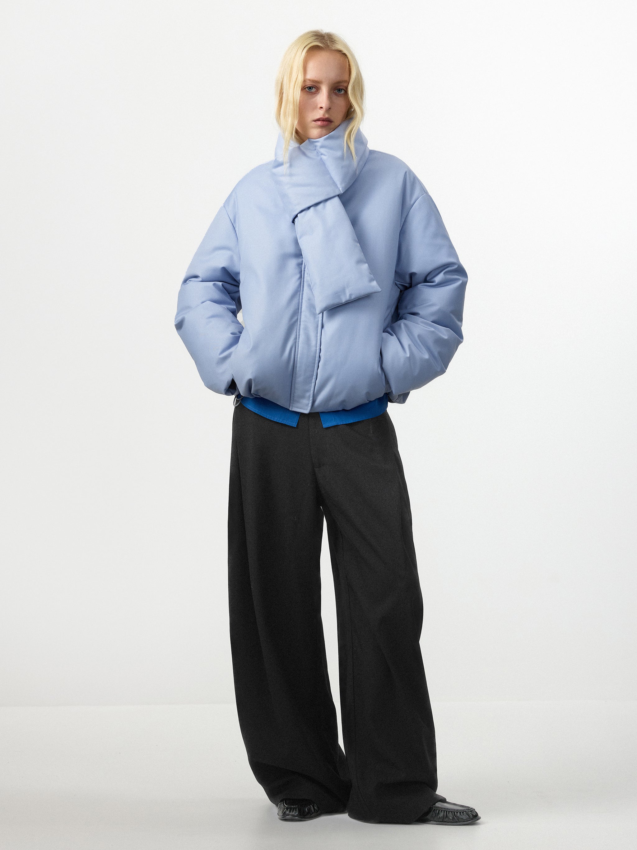 CUBIC Detachable Scarf Puffer Down Jacket-1