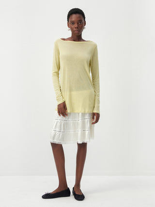 CUBIC Lyocell-Blend Boat Neck Long Sleeve Top