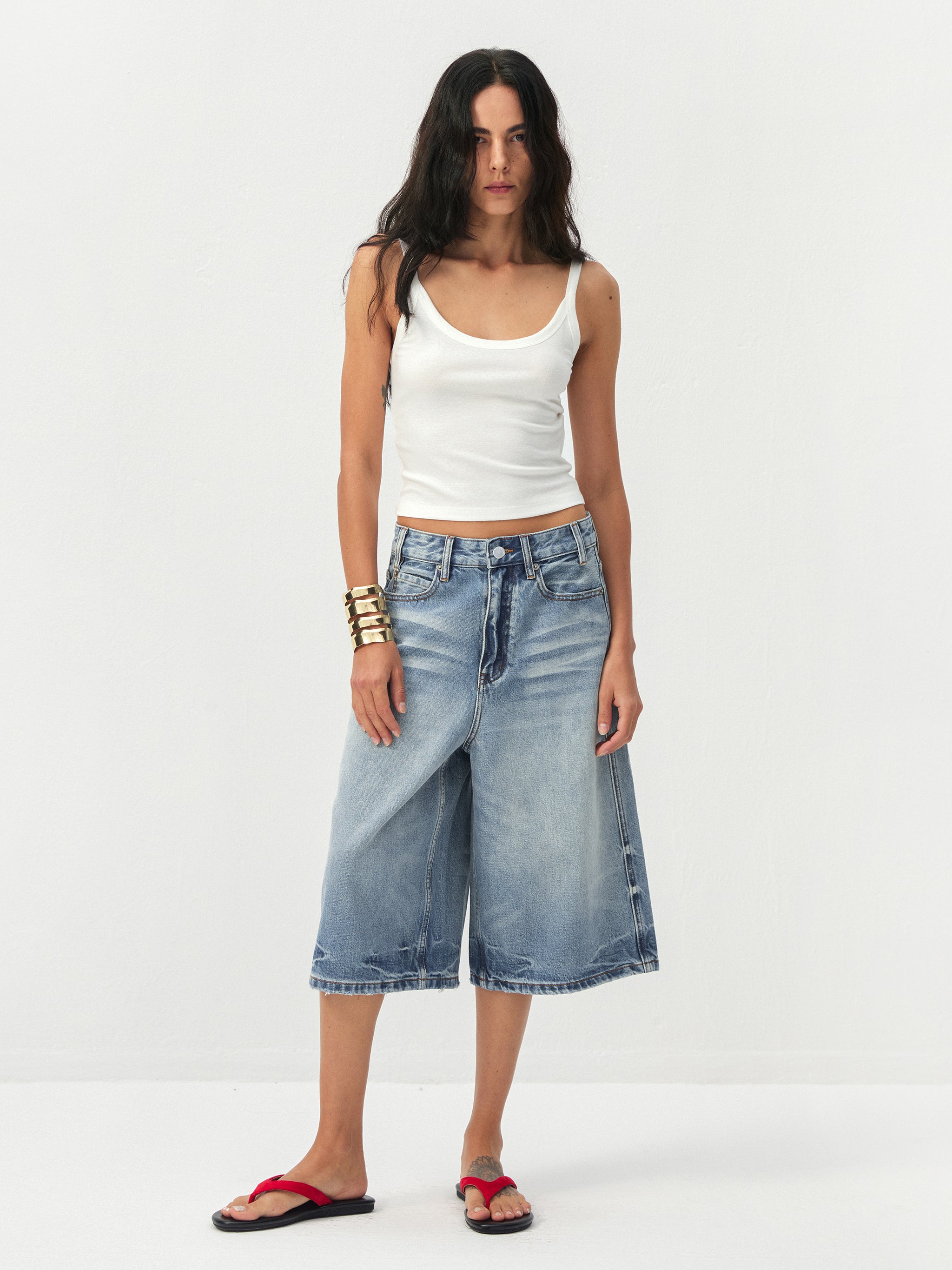CUBIC Washed Denim Culottes