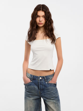 CUBIC Modal Square Neck Short-sleeved T-shirt