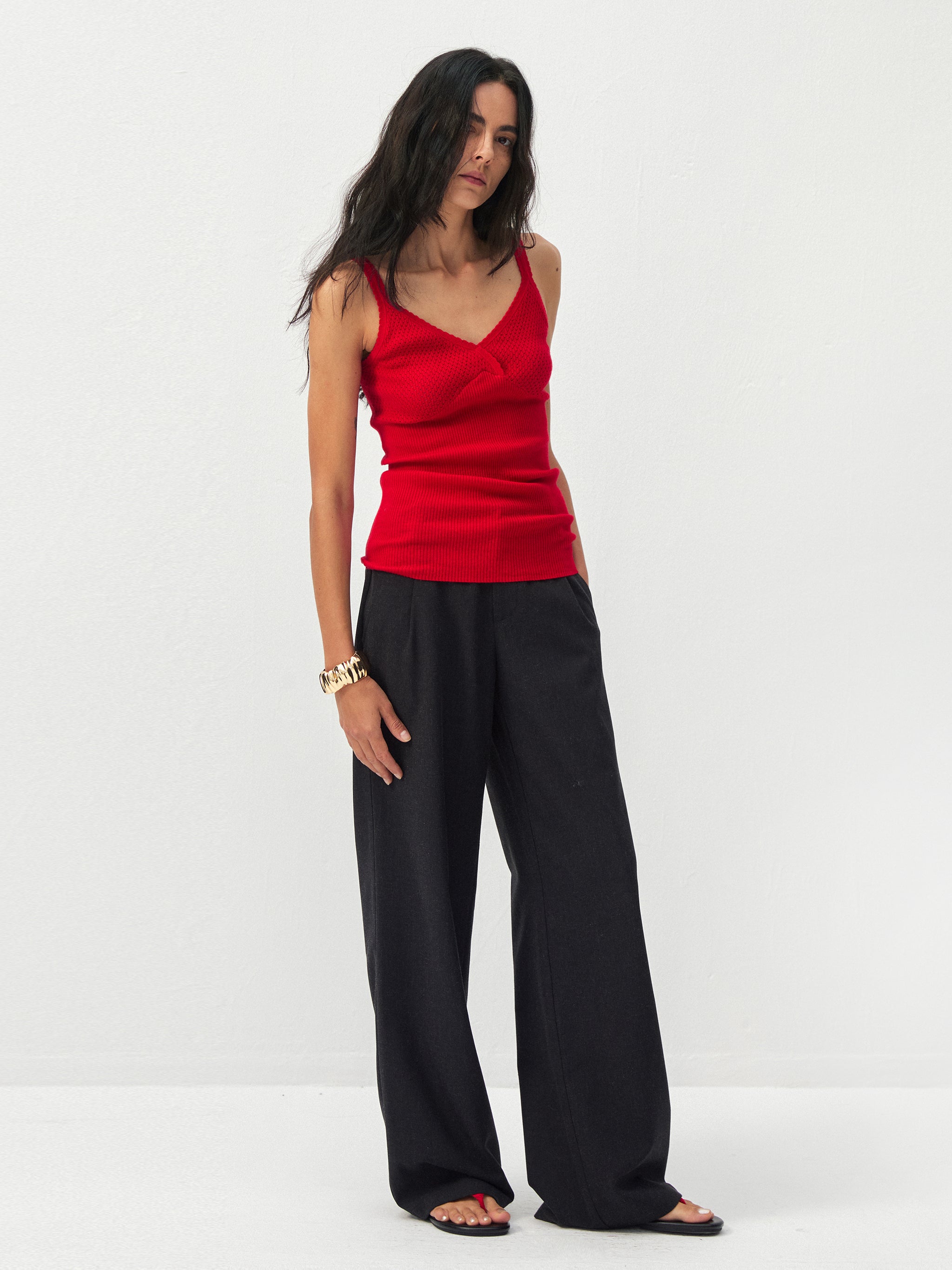CUBIC Black High-Waisted Wide-Leg Pants