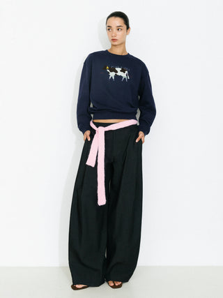 Cow Print Oversized Sweatshirt