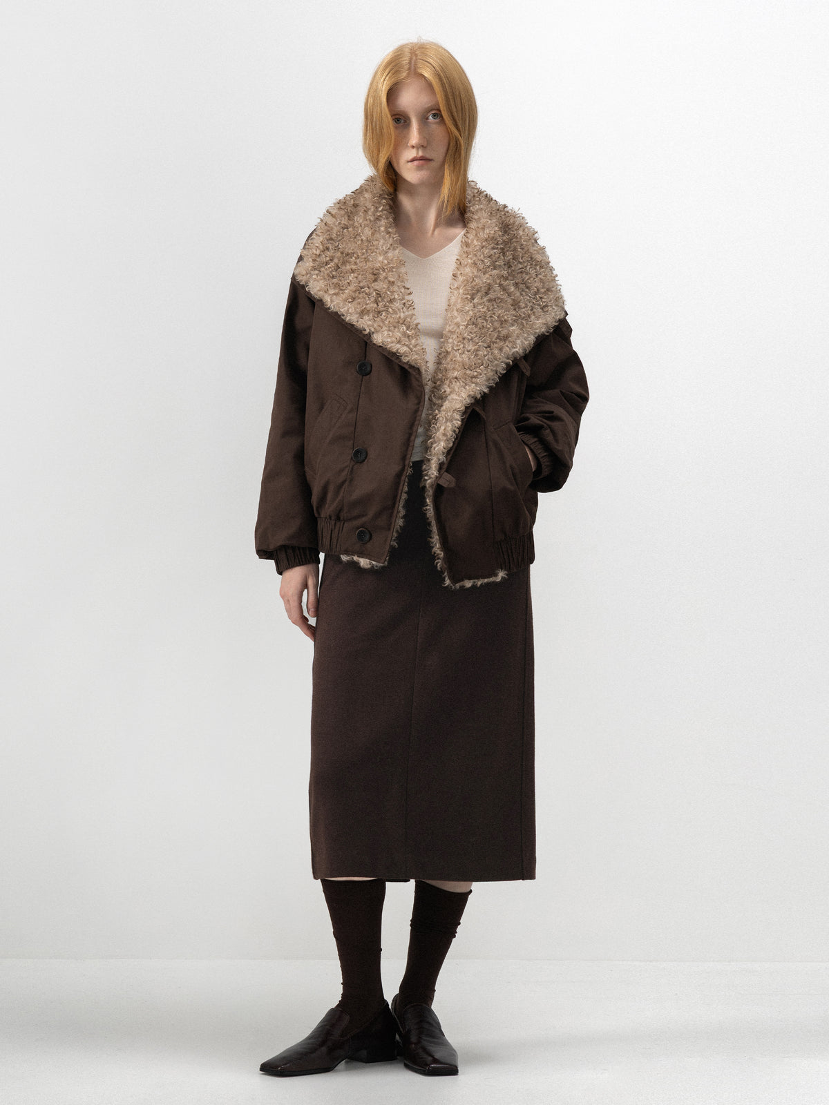 CUBIC Oversized Faux-Fur Collar Down Jacket-1