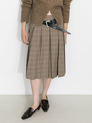 Classic Checked A-Line Pleated Mini Skirt