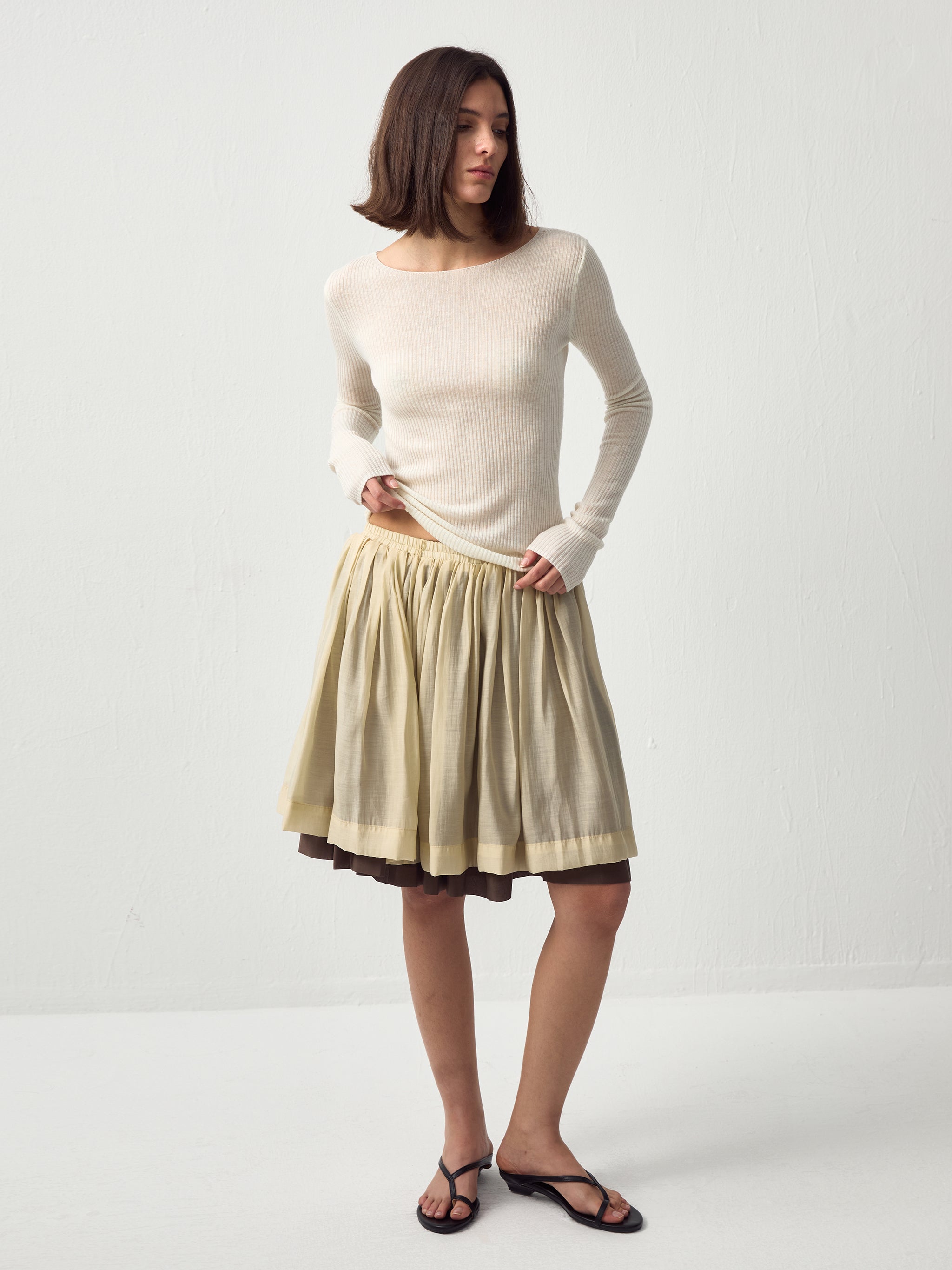 CUBIC Chic Lyocell Tiered Flare Skirt-3