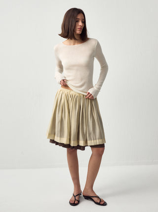 CUBIC Chic Lyocell Tiered Flare Skirt(Pre order: 30 days)