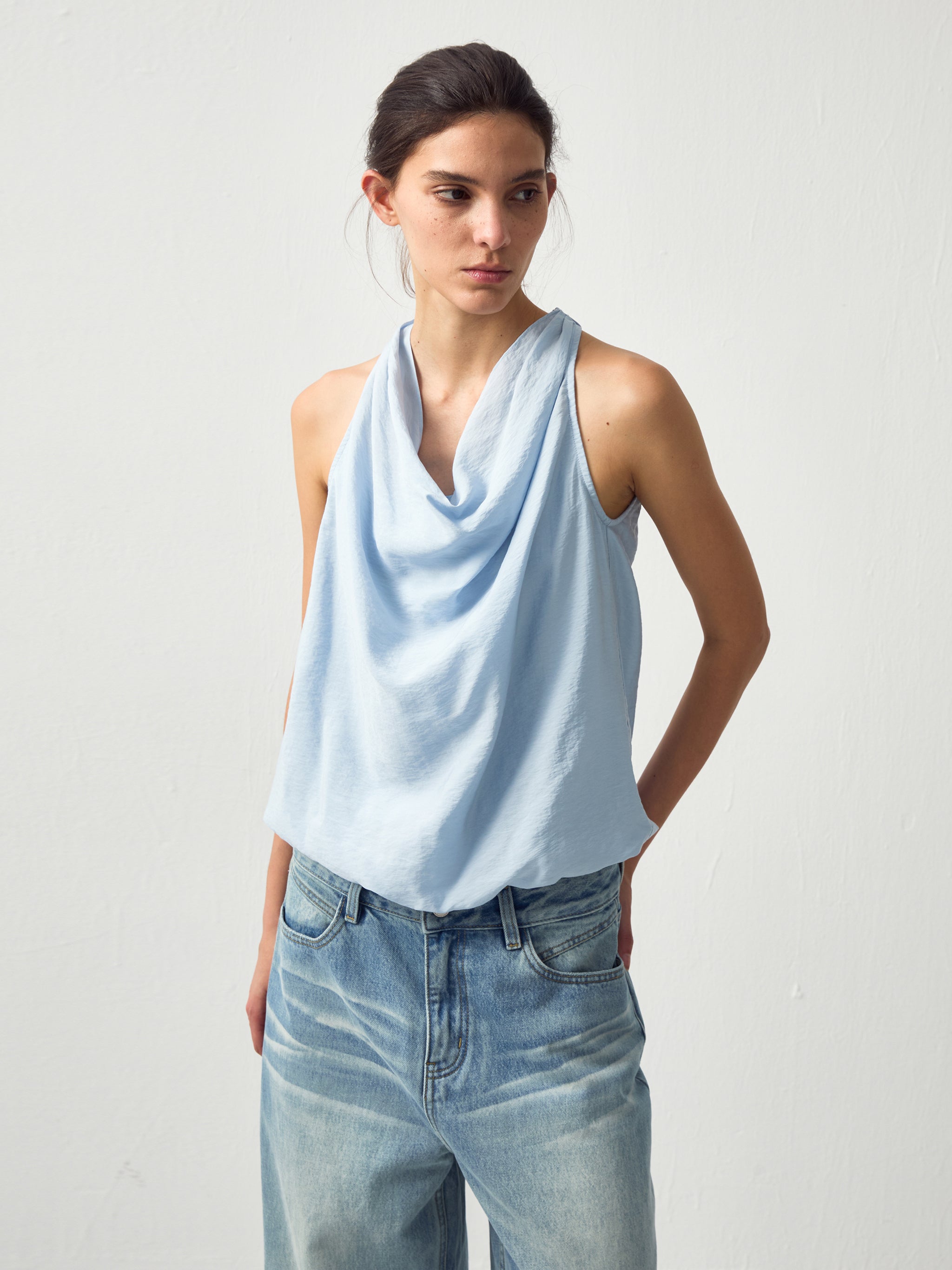 CUBIC Solid Halter Neck Camisole-2