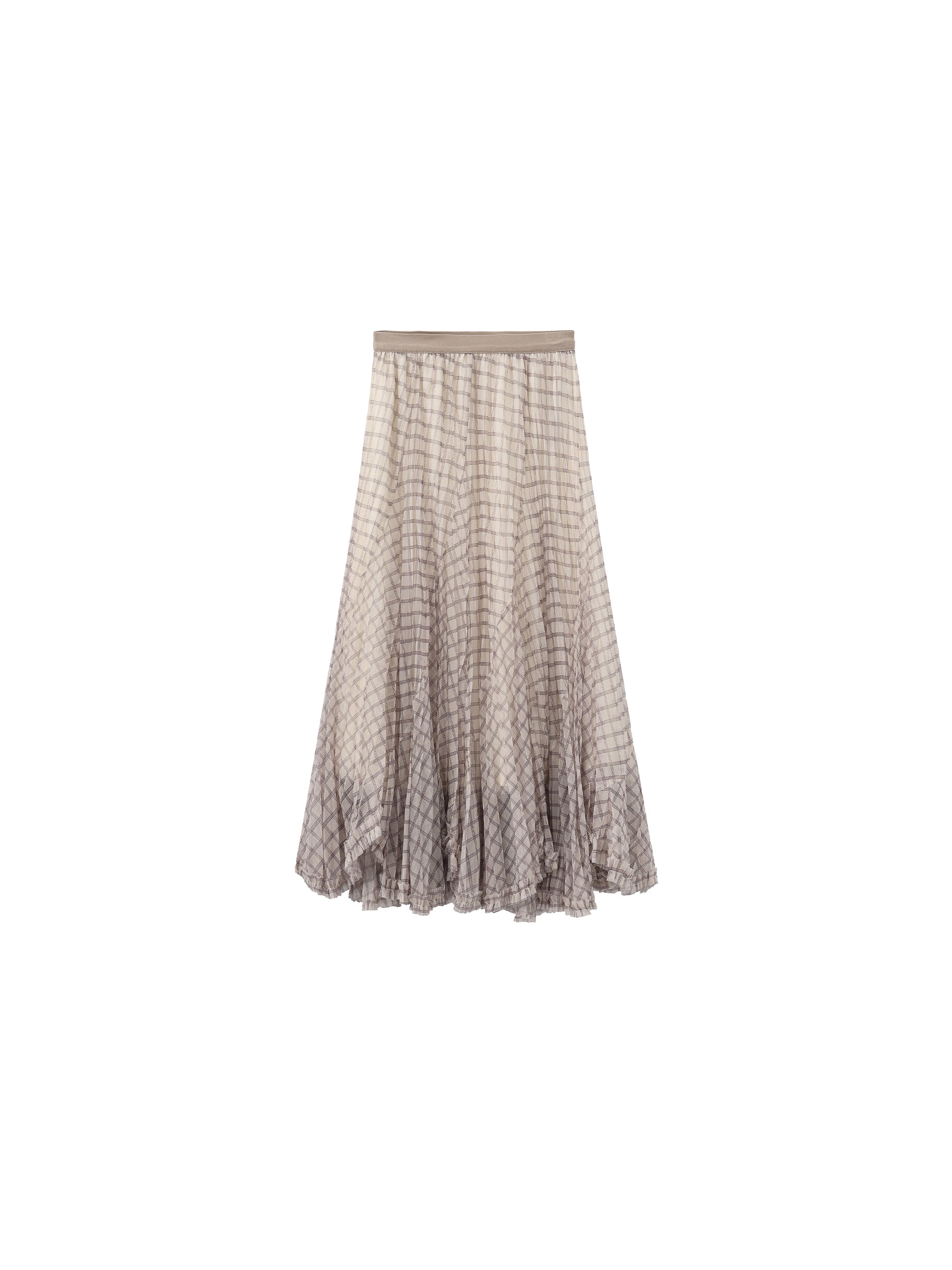 CUBIC Flowy Asymmetric Mesh Maxi Skirt-3