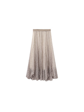 CUBIC Flowy Asymmetric Mesh Maxi Skirt