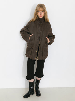 Washed Stand-Collar Workwear Down Jacket