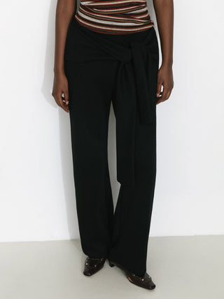 Casual Drawstring Waist Straight Pants