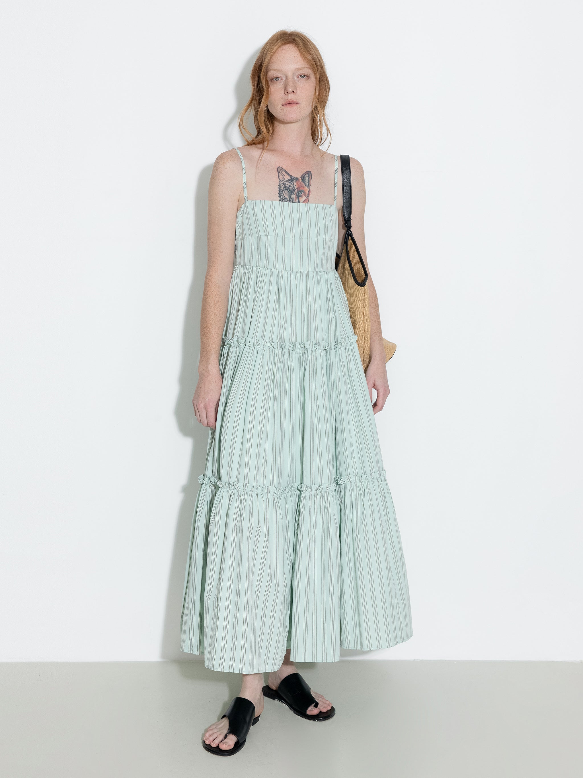 Strap Striped Cake Dress