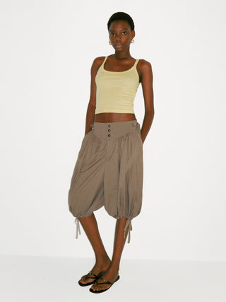 CUBIC Taupe Striped Button-Front Culottes