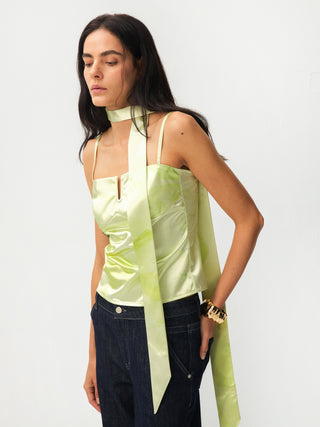CUBIC Apple Print Satin Skinny Scarf
