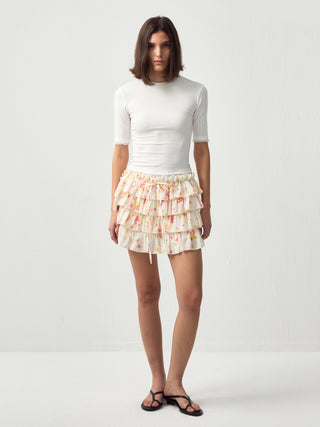 CUBIC Layered Ruffle Tiered Mini Skirt