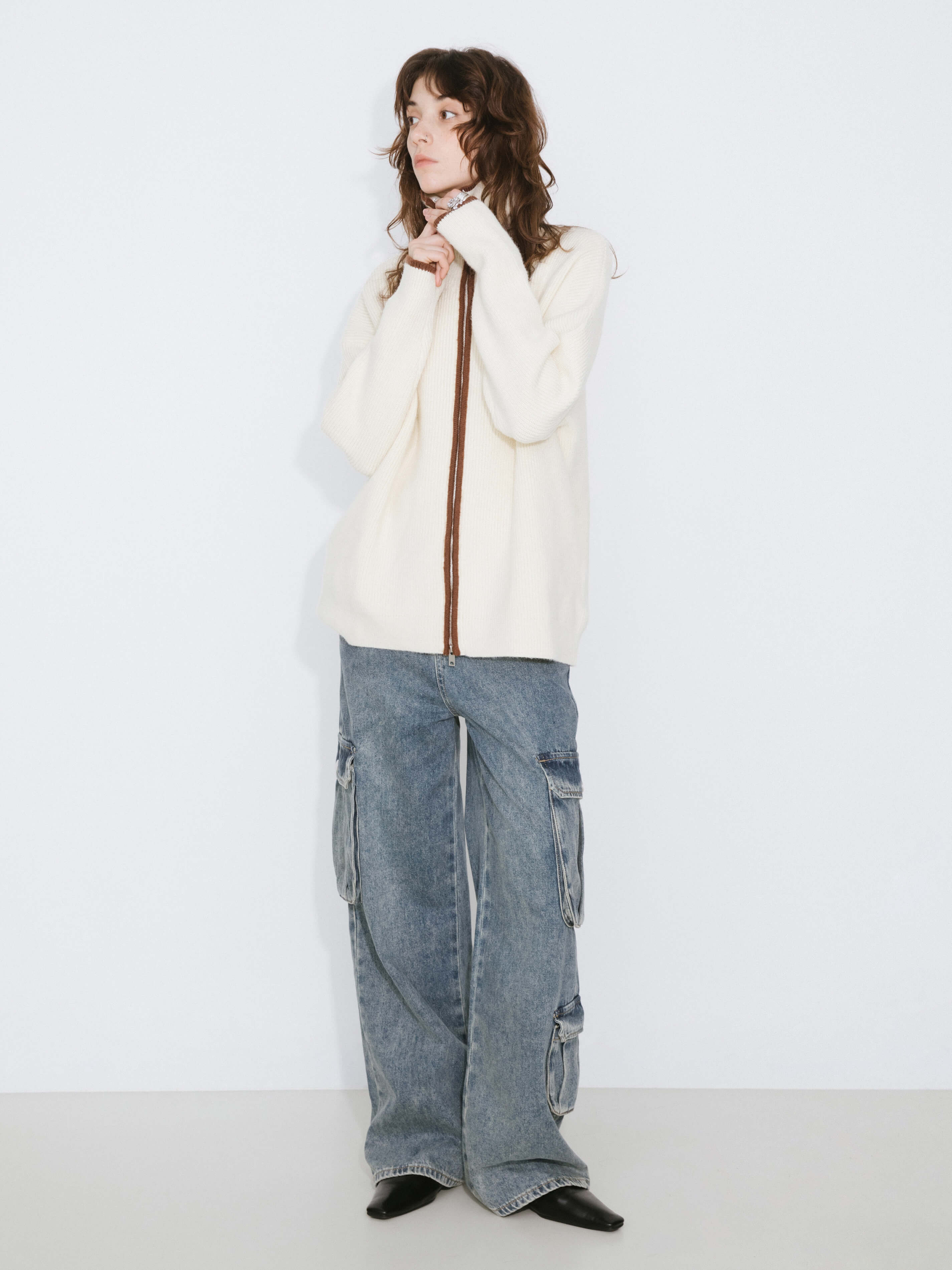 High Rise Cargo Jeans