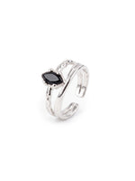 Twisted Zircon Silver Ring