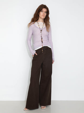 Crew Neck Slim-Fit Knitted Top