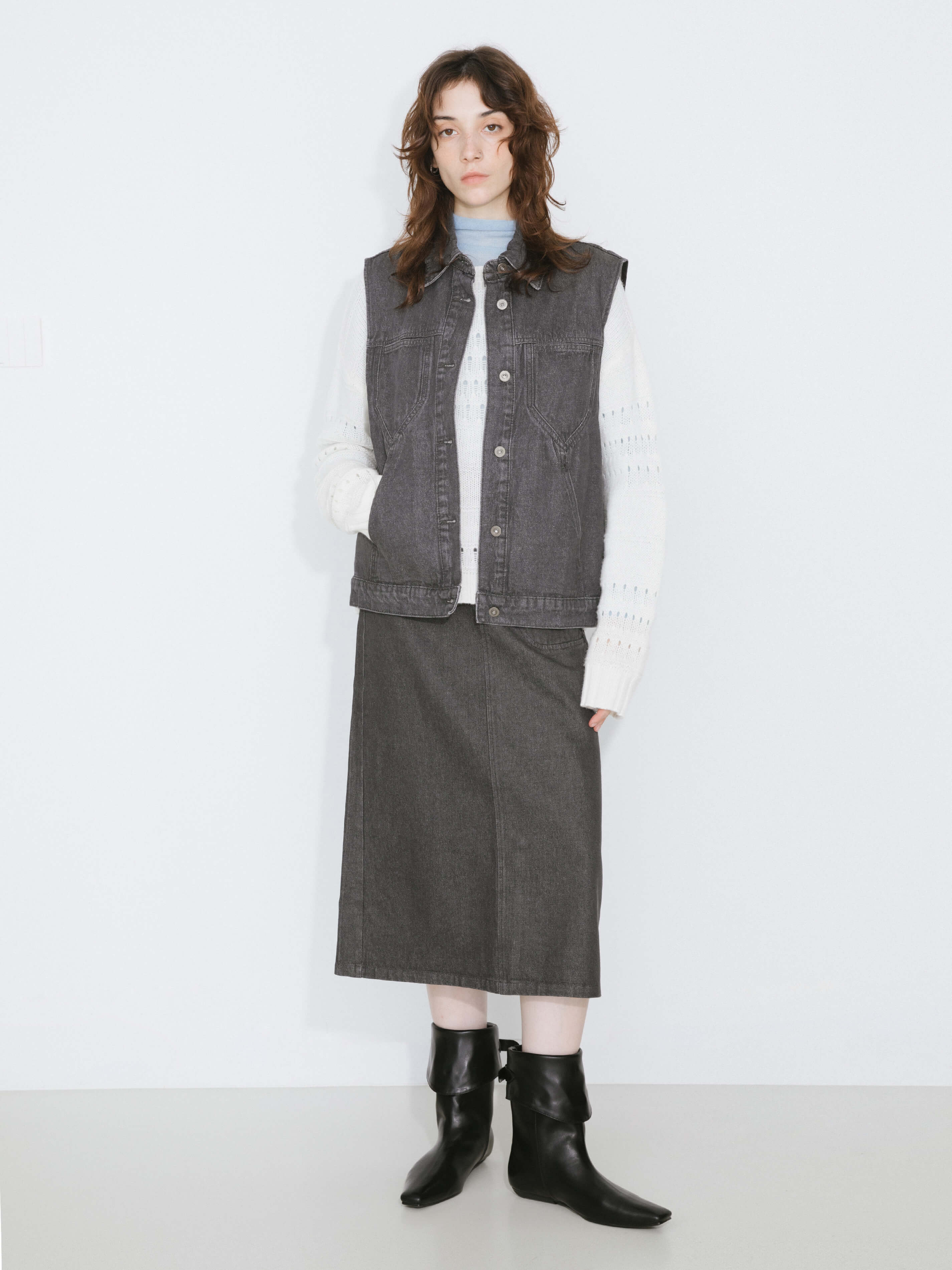Button Down Denim Waistcoat-10