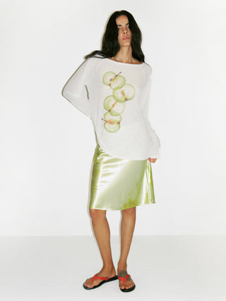 CUBIC Satin A-Line Midi Slip Skirt