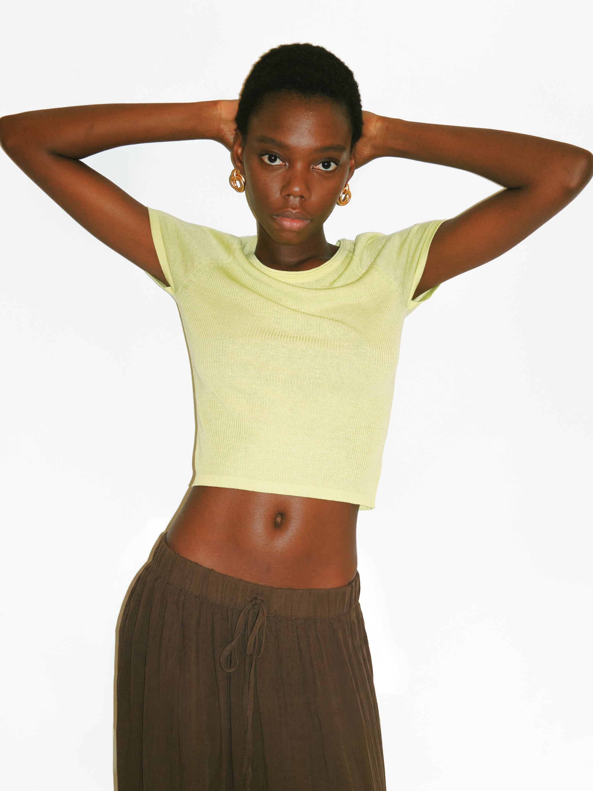 CUBIC Lyocell-Hemp Cropped Knit Top