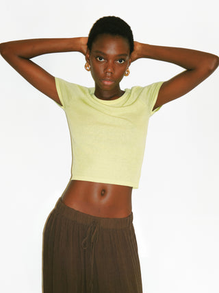 CUBIC Lyocell-Hemp Cropped Knit Top
