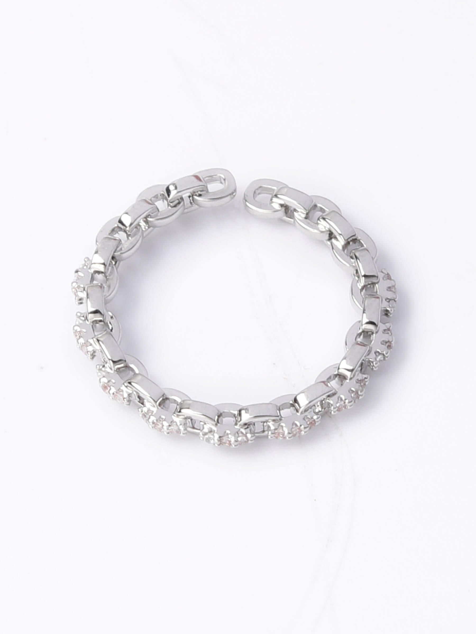 CAJ0049 - Silver Chain Open Ring-1