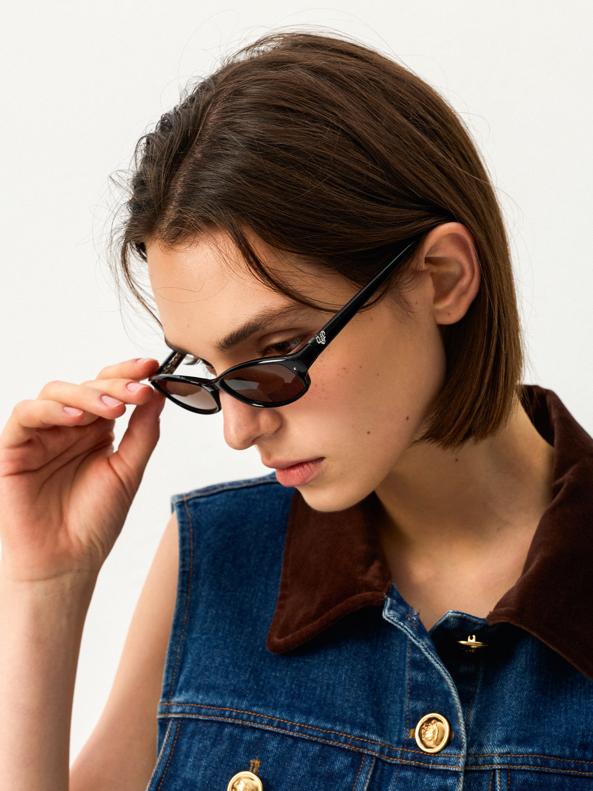 Slim Oval Tinted Sunglasses