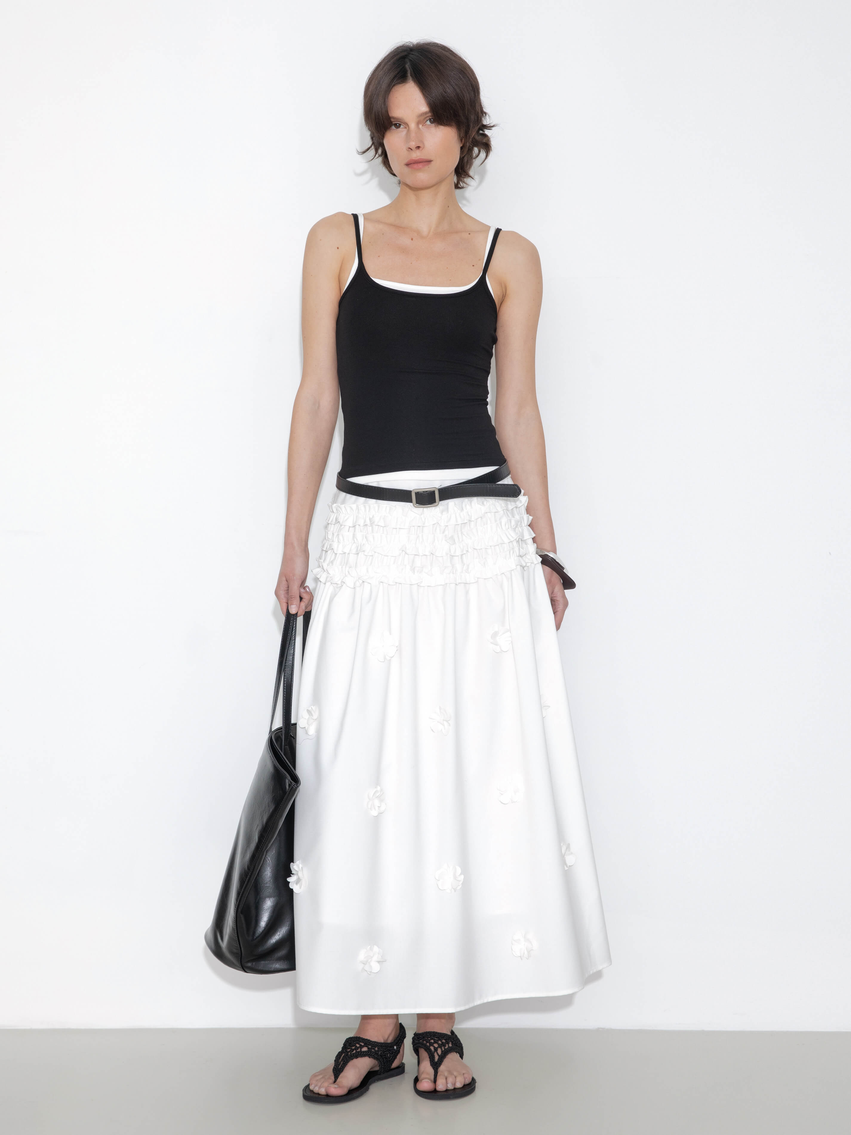 3D Floral Maxi Skirt-4