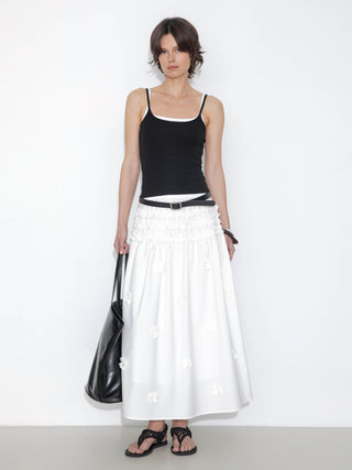 3D Floral Maxi Skirt