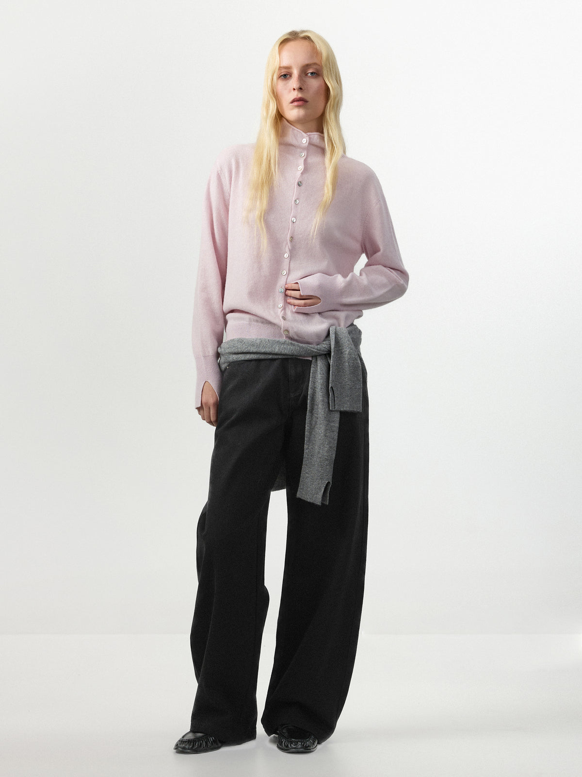 Relaxed Knit Cardigan Jacket in 100% Wool