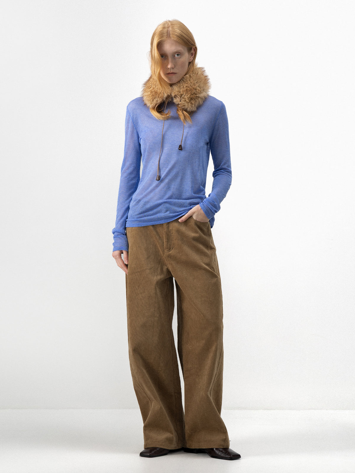 CUBIC Relaxed Wide-Leg Corduroy Trousers-2