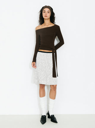 C by CUBIC One-Shoulder Slim-Fit Long-Sleeve Top