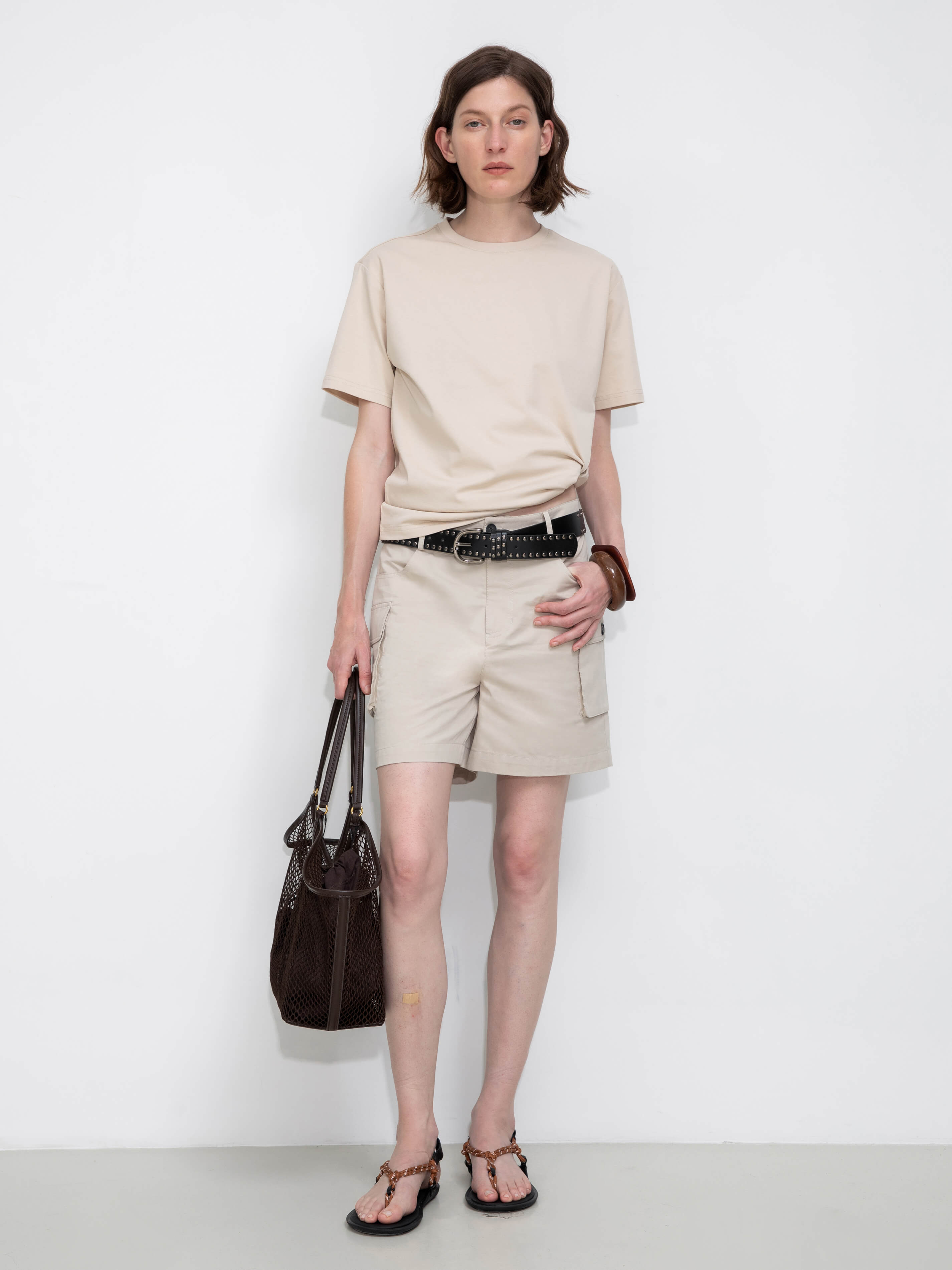 C by CUBIC Oversized Crew Neck Solid T-Shirt-2