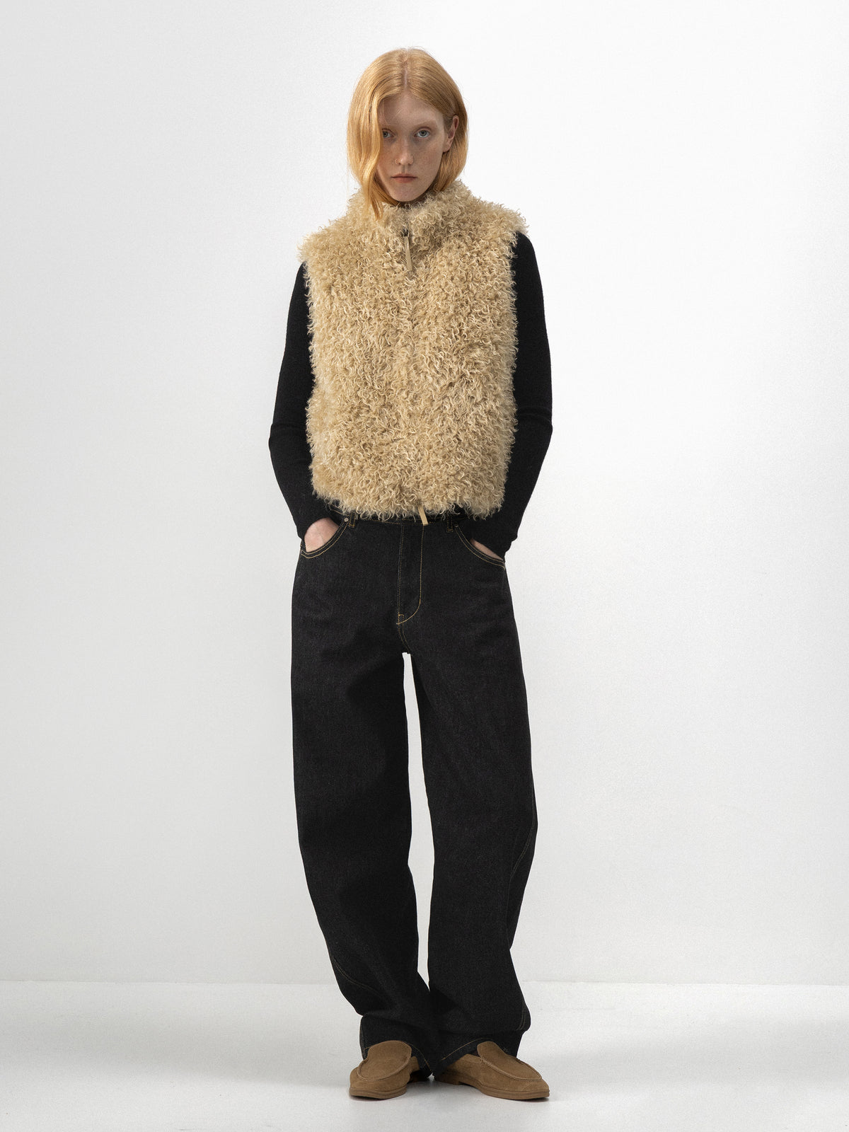 CUBIC Teddy Faux Fur Zip-Up Vest-1