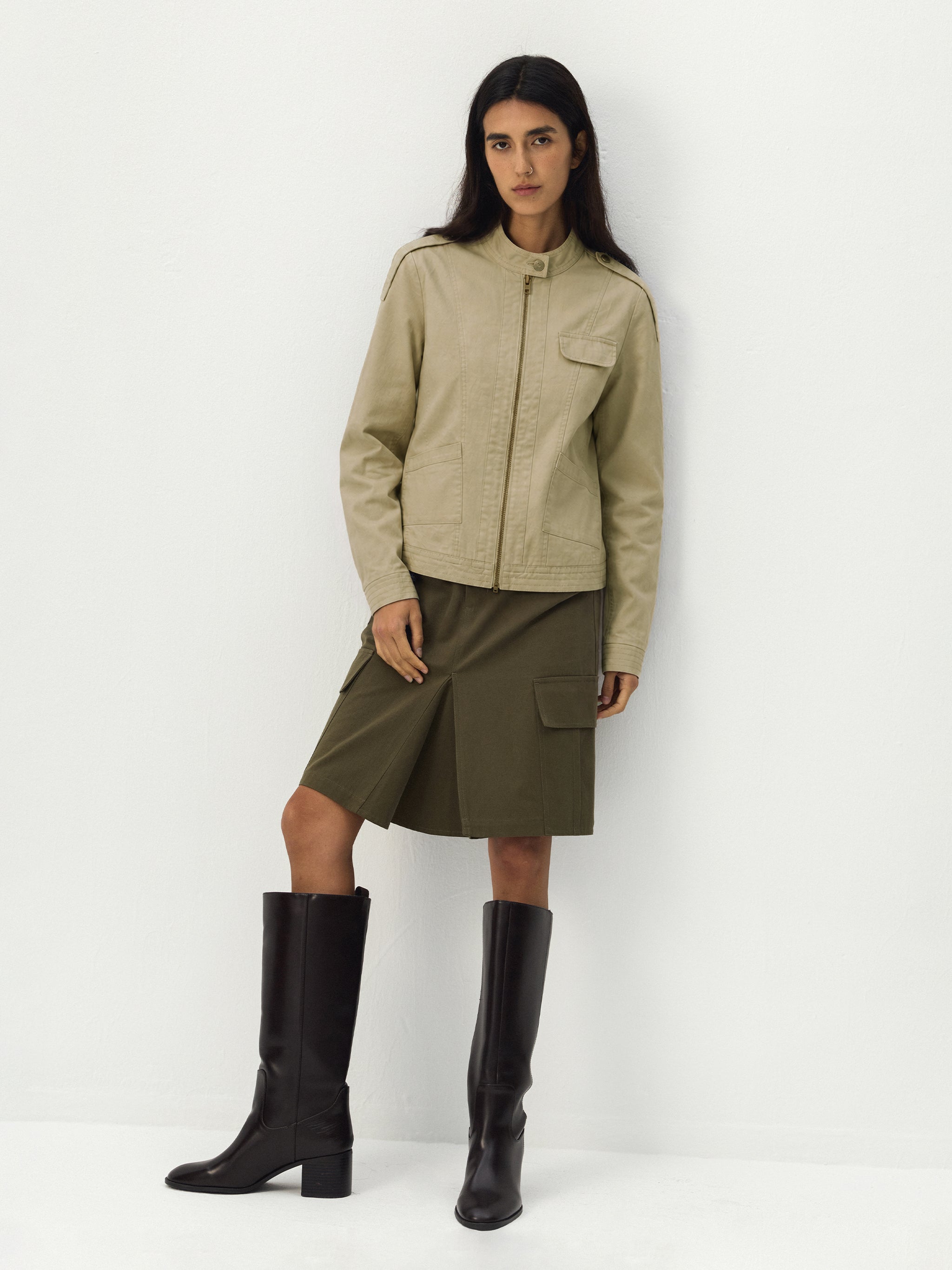 CUBIC Washed Cotton Moto Jacket