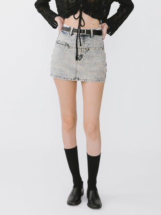 Acid Wash Denim Mini Skirt